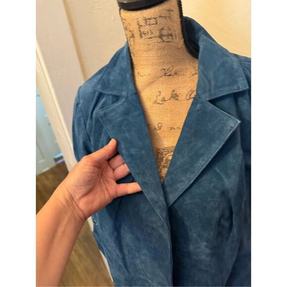 Beautiful Teal Suede Coat - Picture 7 of 8